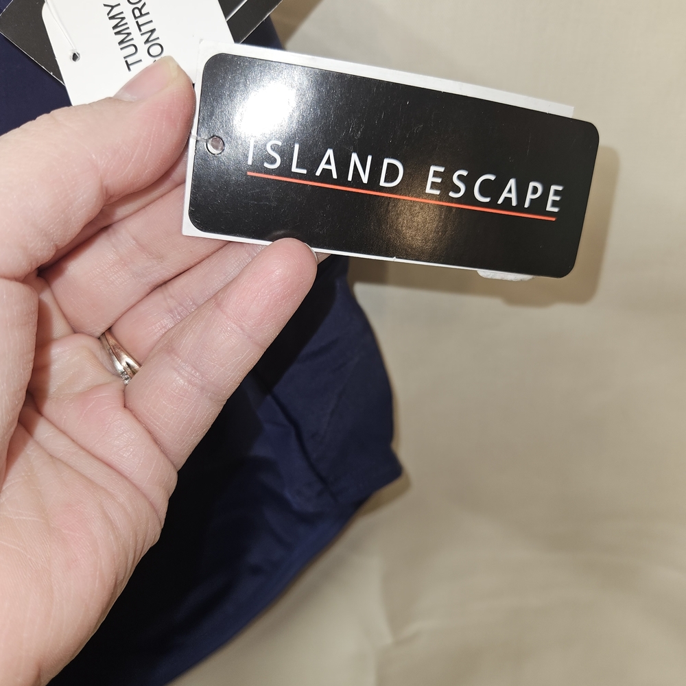 Island Escape High-Waist Bikini Bottoms in Deep Blue - Picture 4 of 5